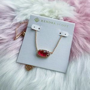 Kendra Scott Rose Gold ELISA red glass necklace